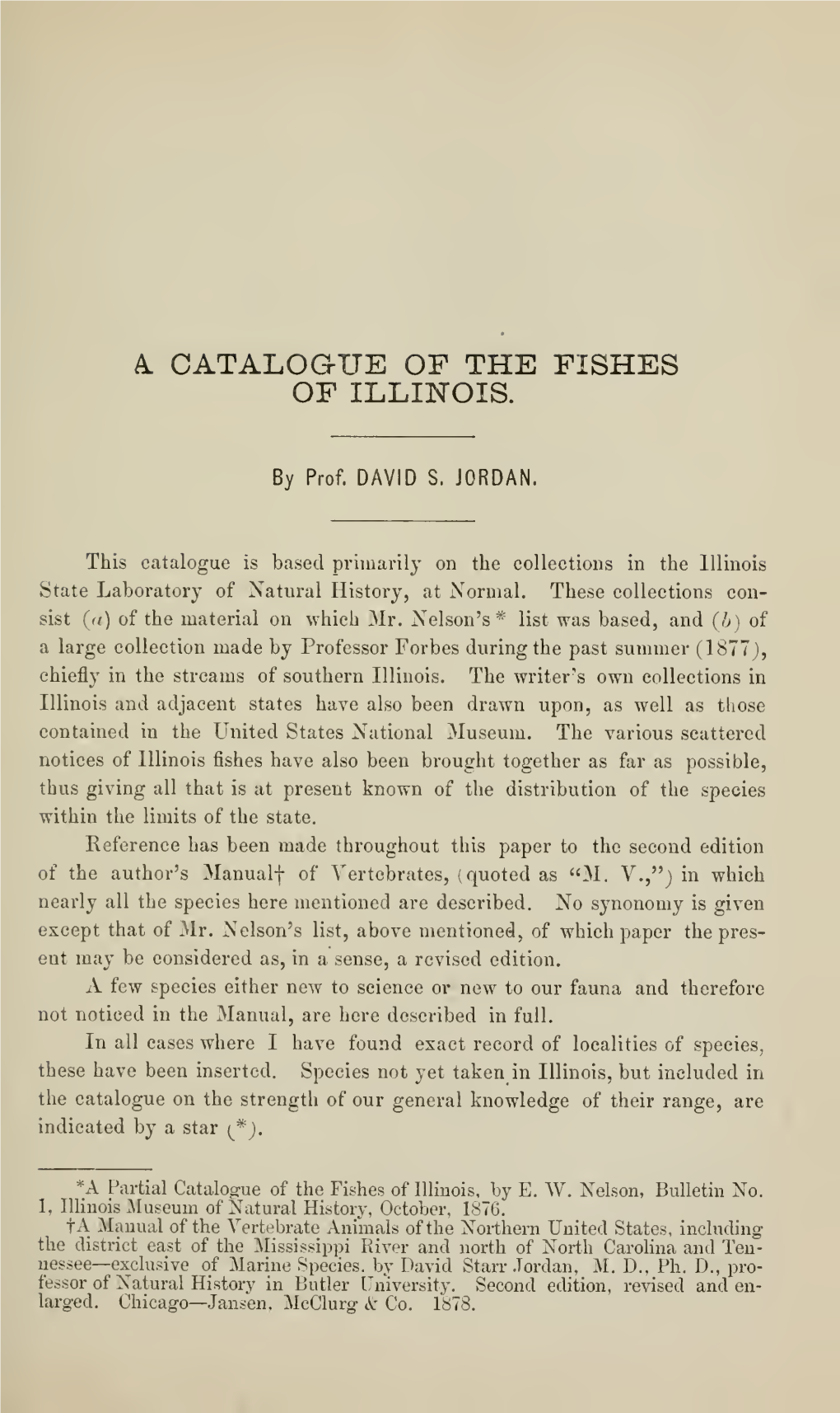 Catalog-Ite of the Fishes of Illinois