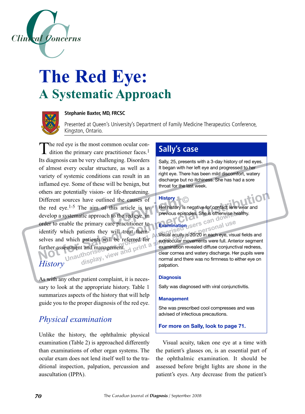 The Red Eye: a Systematic Approach
