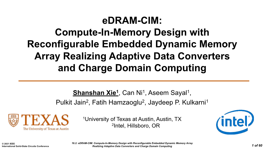 Edram-CIM: Compute-In-Memory Design with Reconfigurable Embedded Dynamic Memory Array Realizing Adaptive Data Converters and Charge Domain Computing