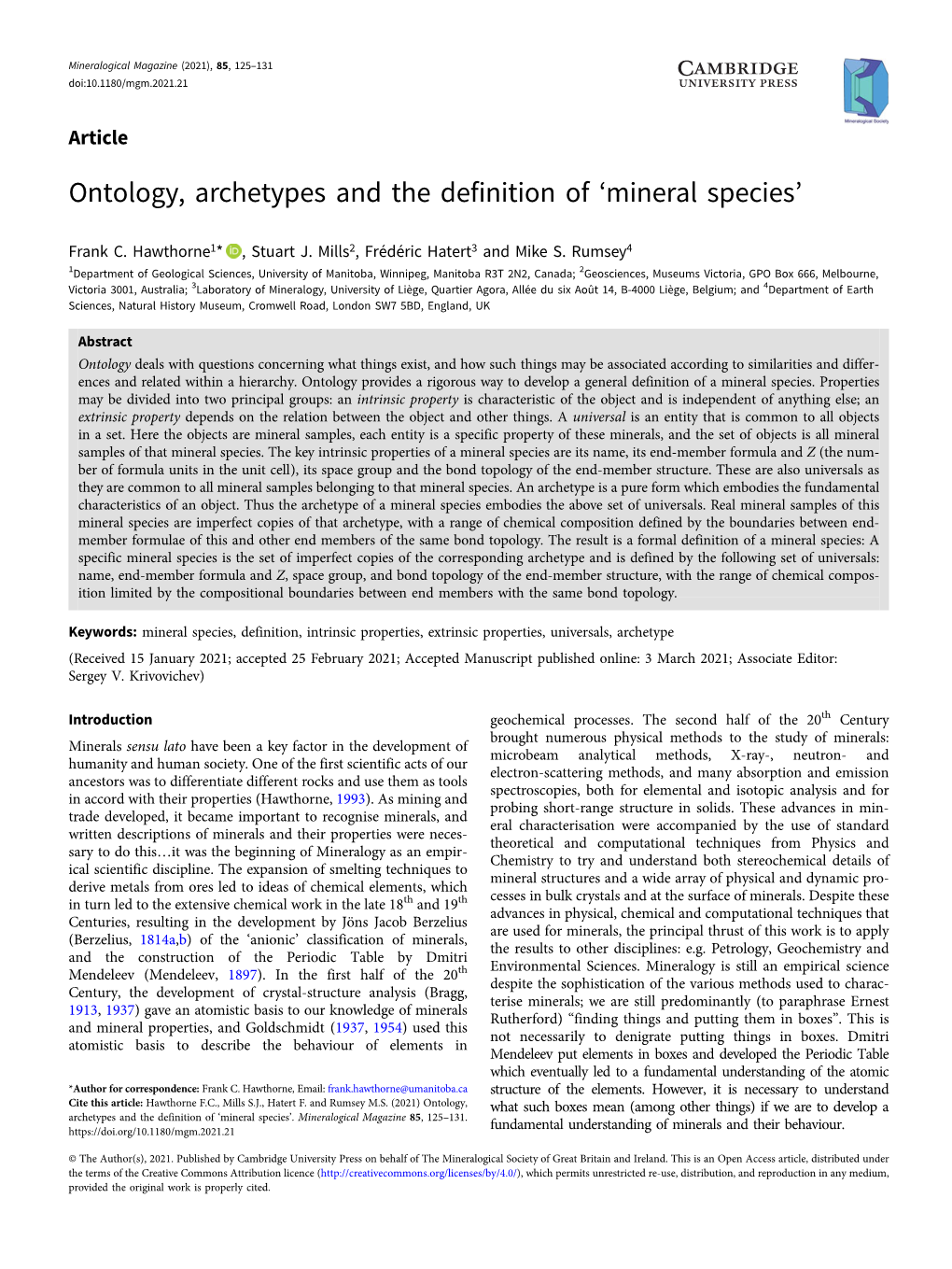 Mineral Species’