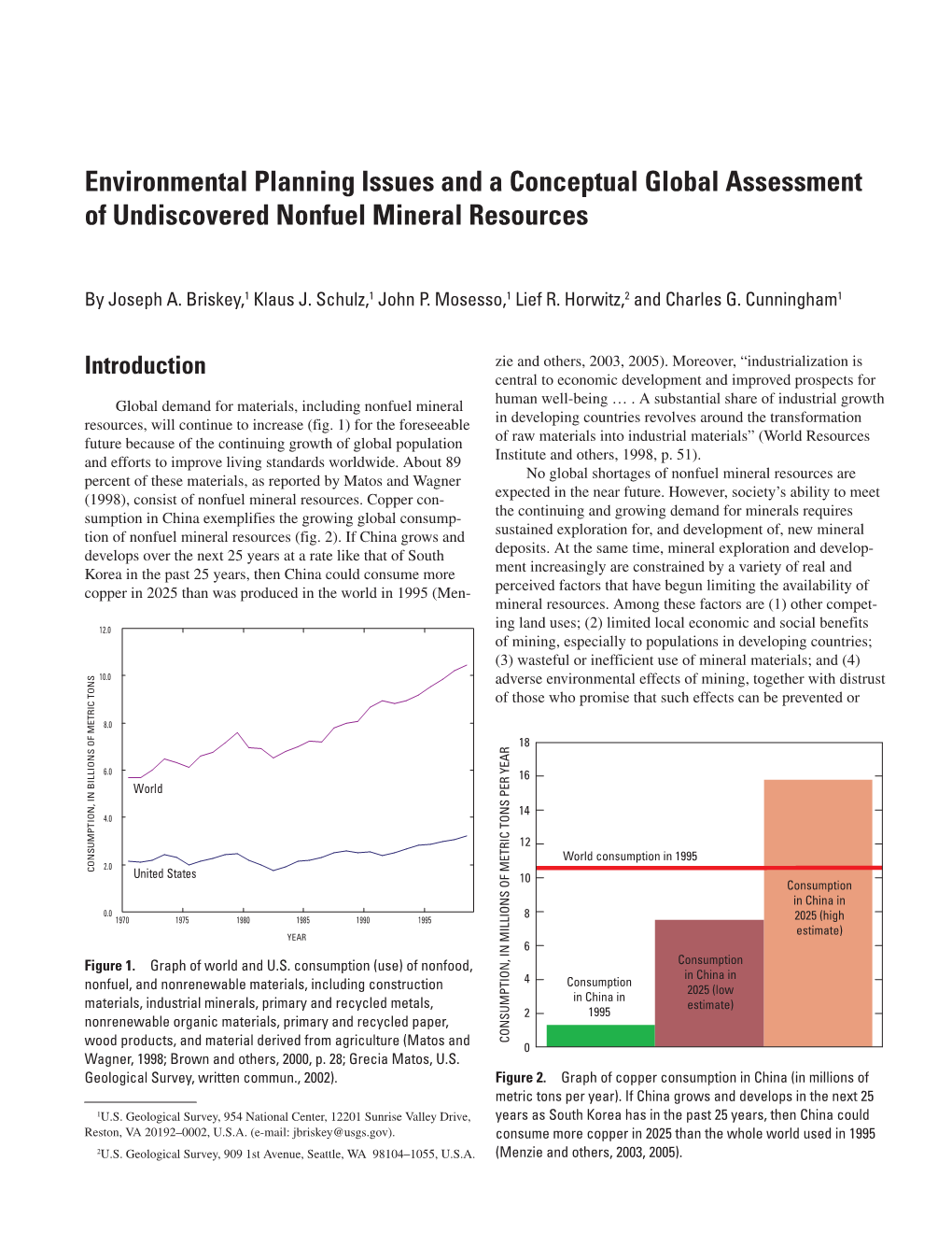 Environmental Planning Issues and a Conceptual Global Assessment of Undiscovered Nonfuel Mineral Resources