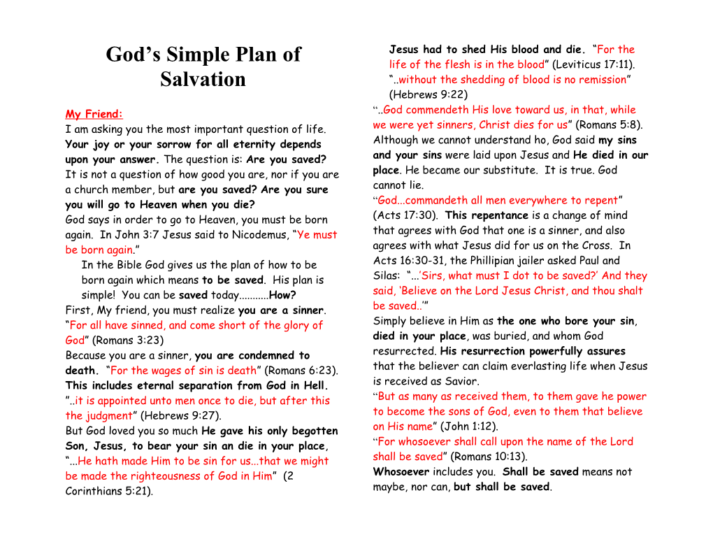 God S Plan of Salvation