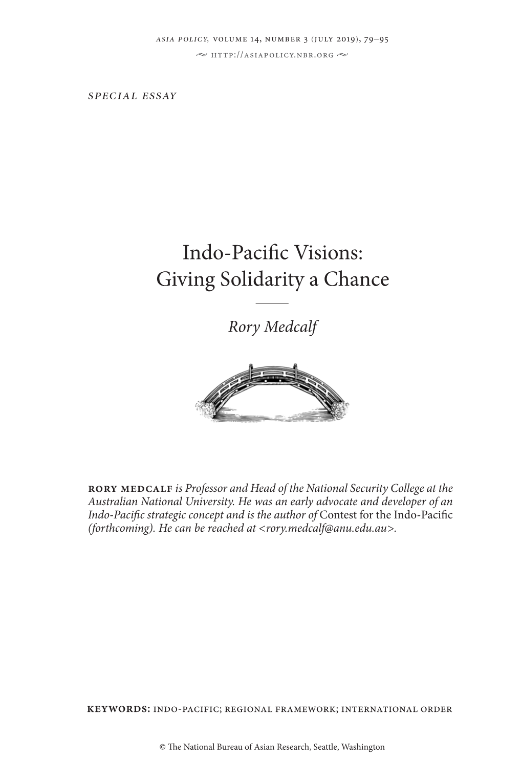 Indo-Pacific Visions: Giving Solidarity a Chance
