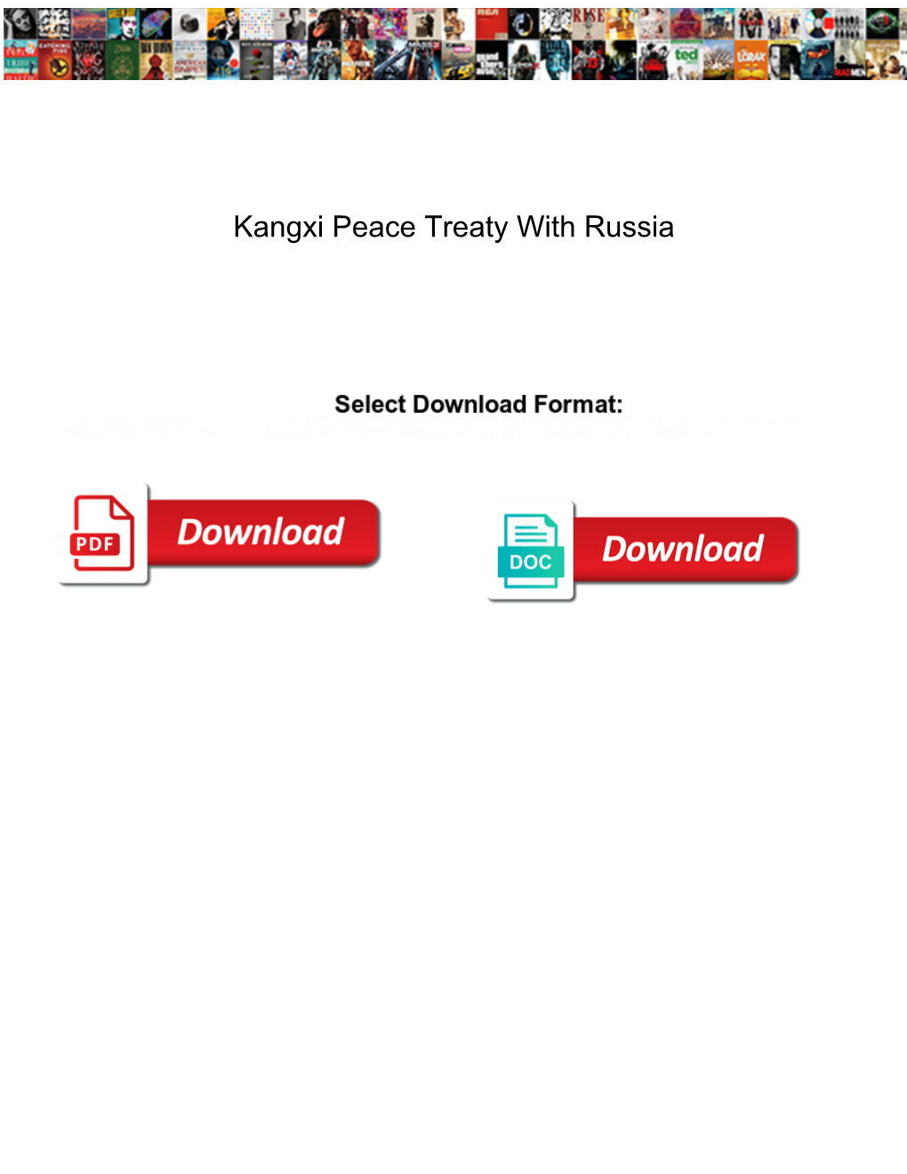 Kangxi Peace Treaty with Russia