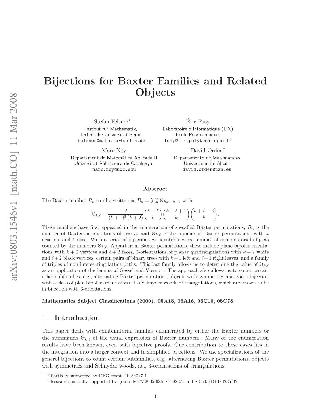 Bijections for Baxter Families and Related Objects