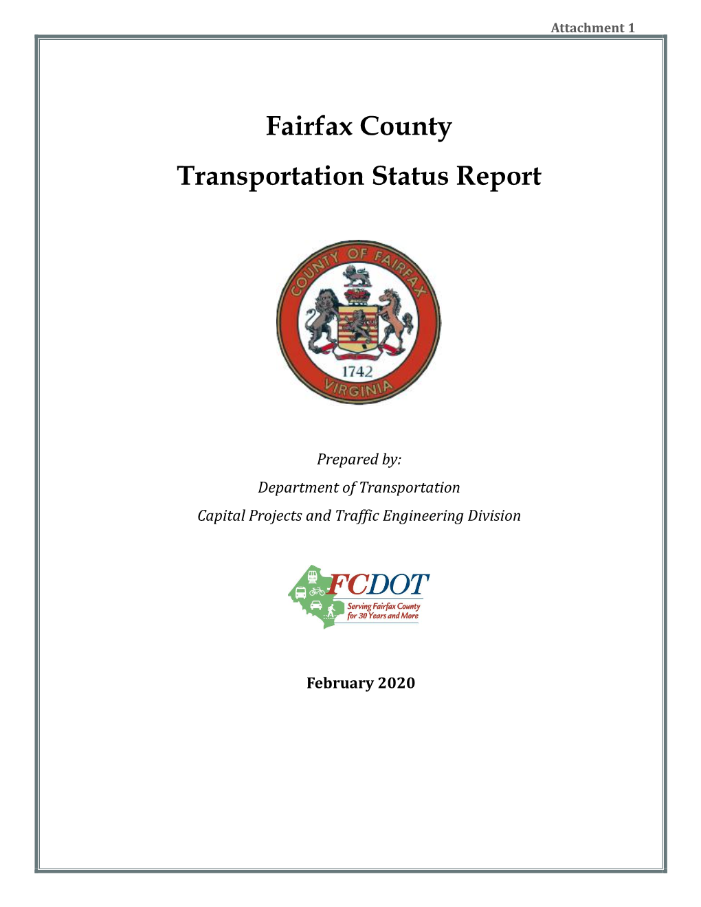 Fairfax County Transportation Status Report