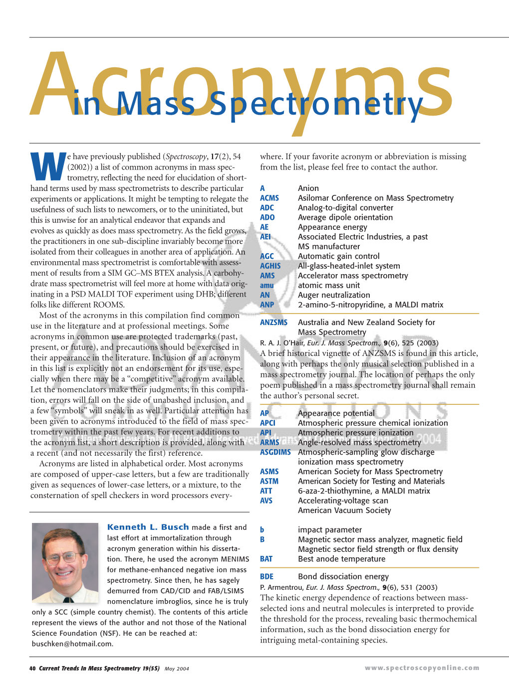 In Mass Spectrometry