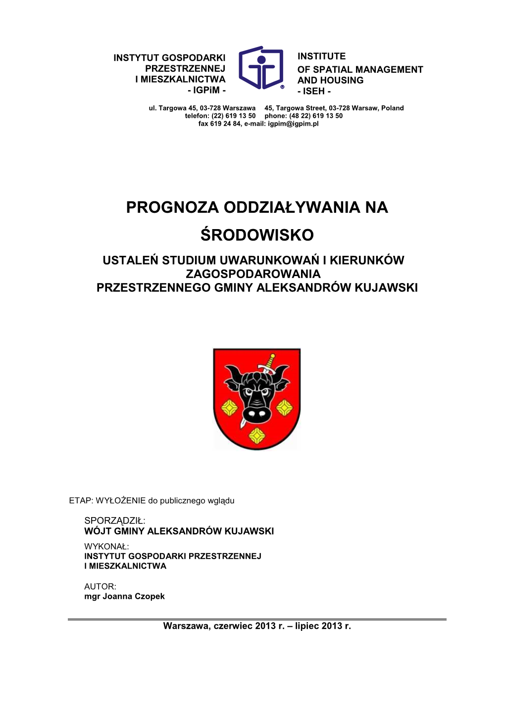 Tekst SOOS Studium Aleksandrów 24 05 2013