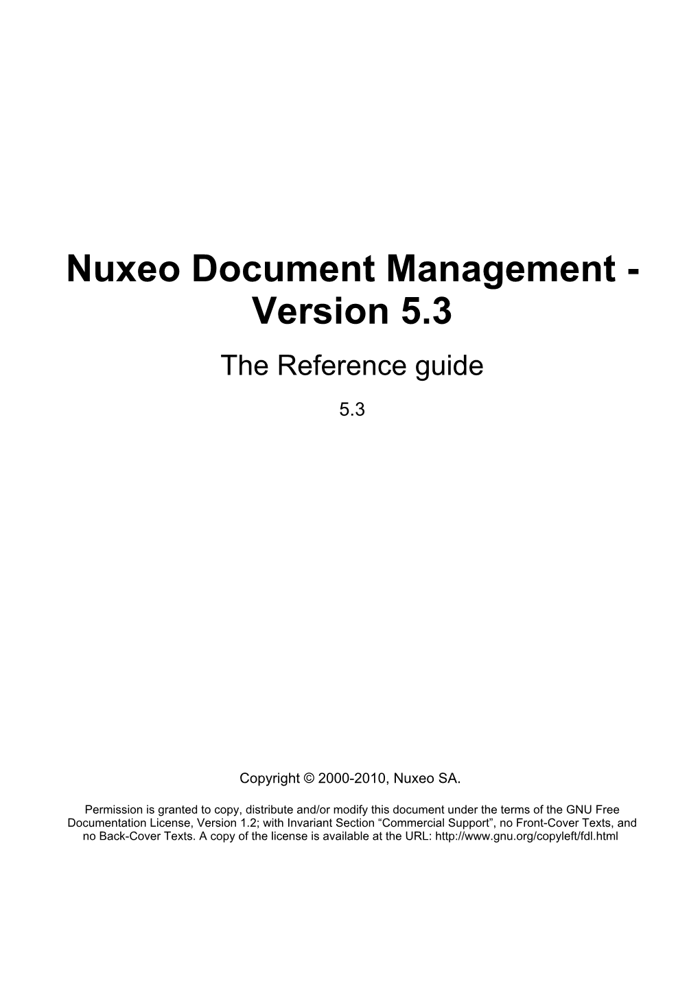 Nuxeo Document Management - Version 5.3 the Reference Guide