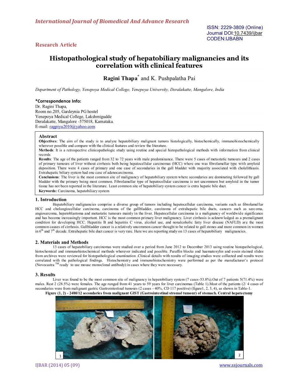 Histopathological Study of Hepatobiliary Malignancies and Its Correlation with Clinical Features