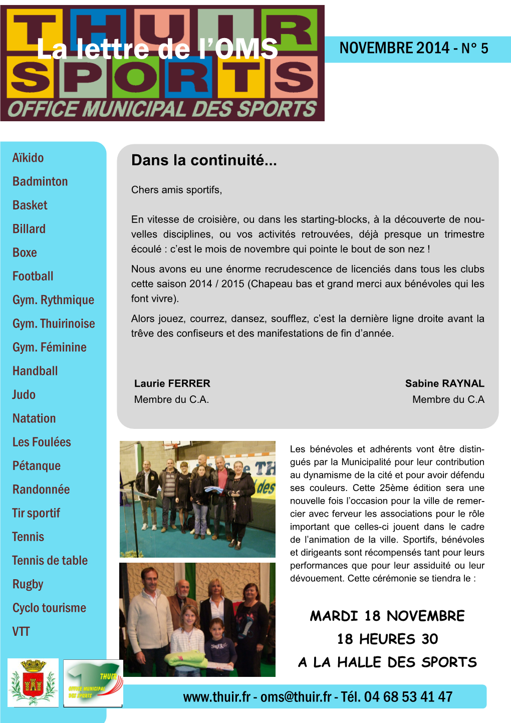 La Lettre N° 5 Nov 2014