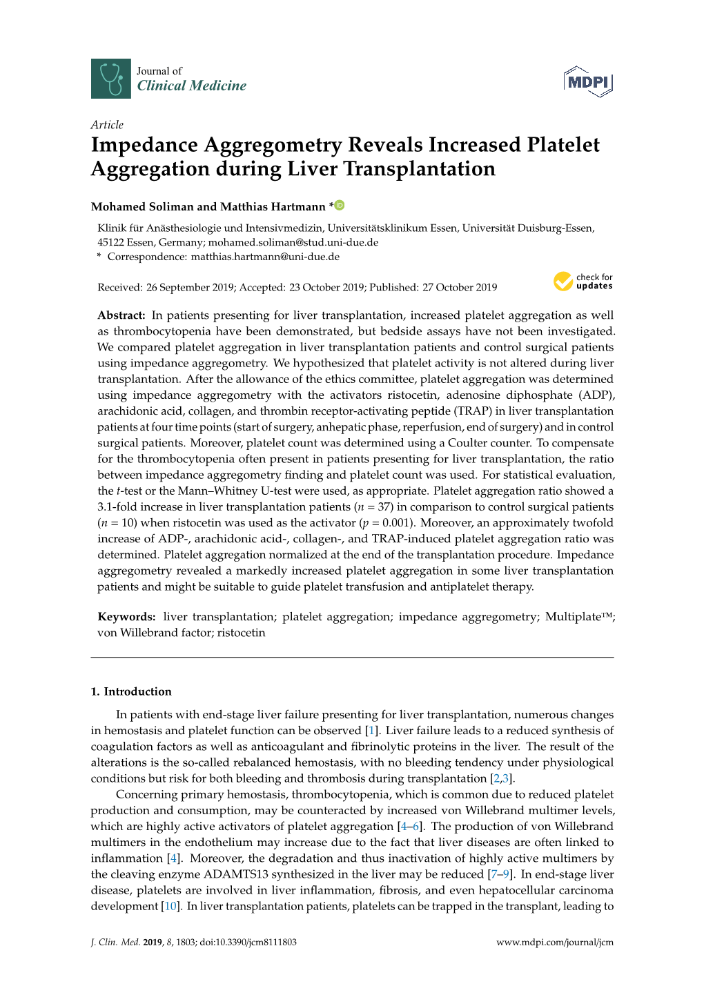 Impedance Aggregometry Reveals Increased Platelet Aggregation During Liver Transplantation