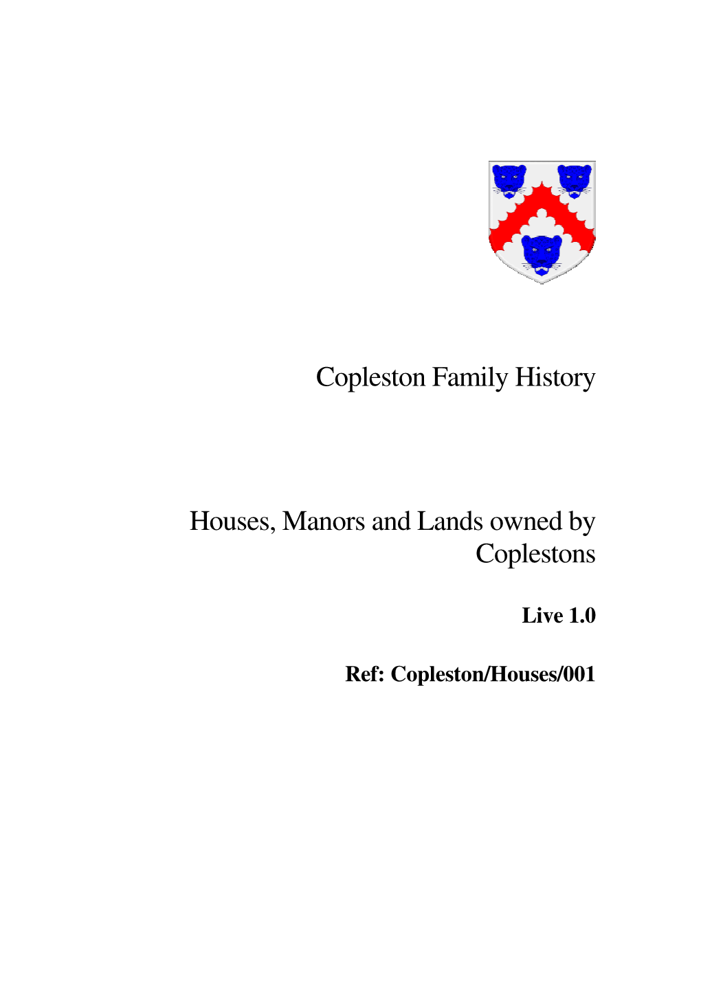 Copleston Family History Houses, Manors and Lands Owned By