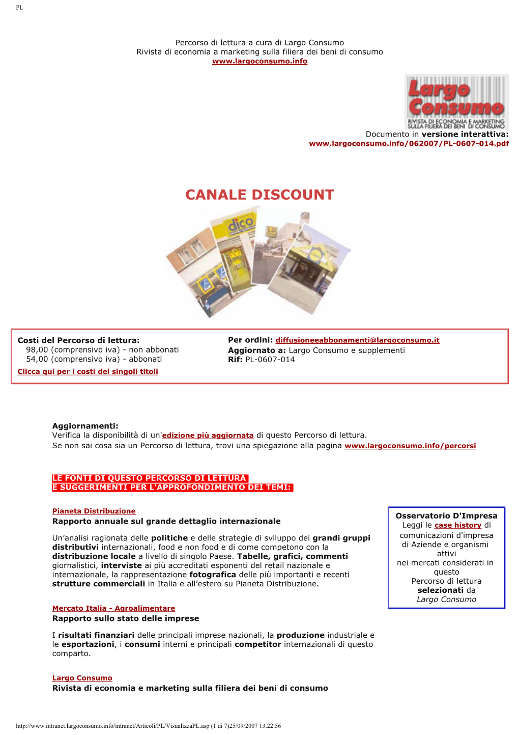 Canale Discount in Italia
