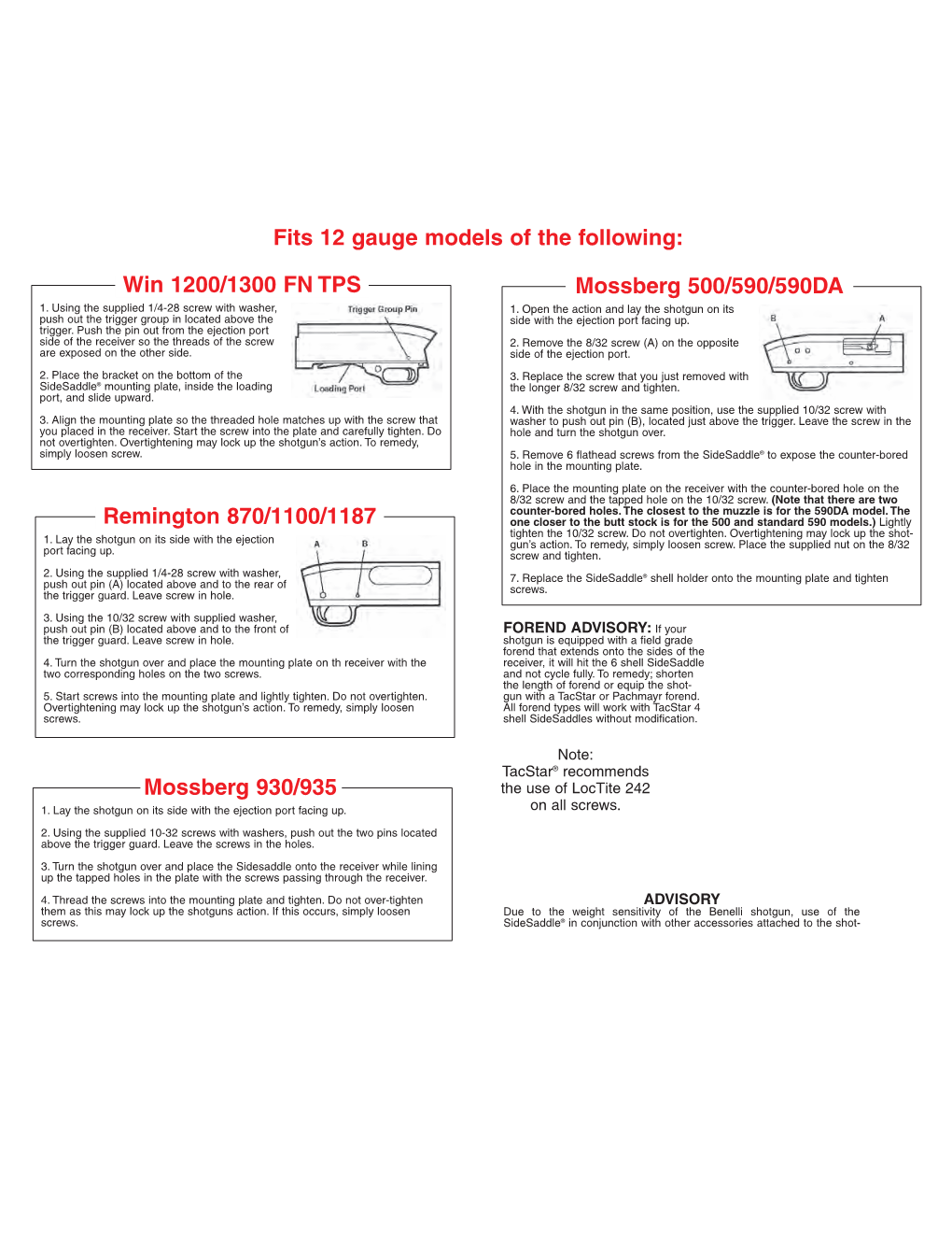 Sidesaddle Instructions