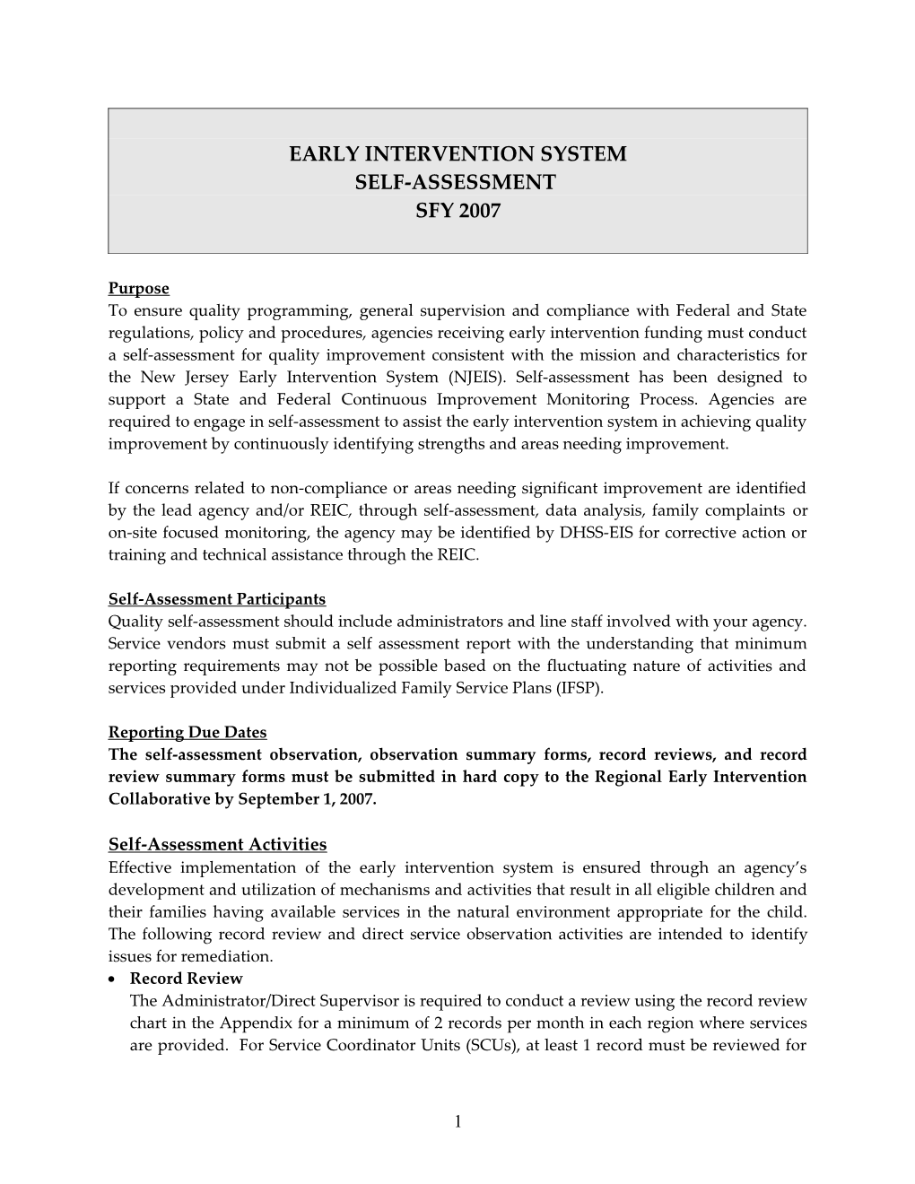 Early Intervention System