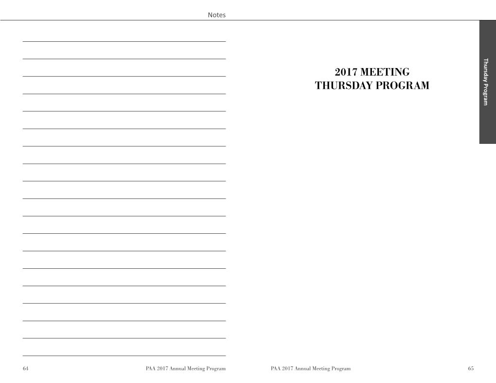 2017 Meeting Thursday Program