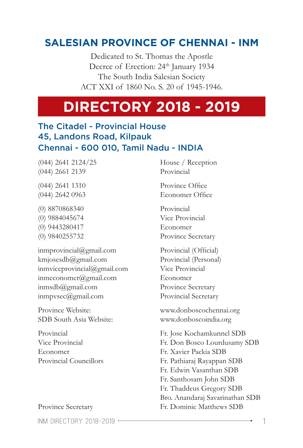 INM Directory 2018-2019