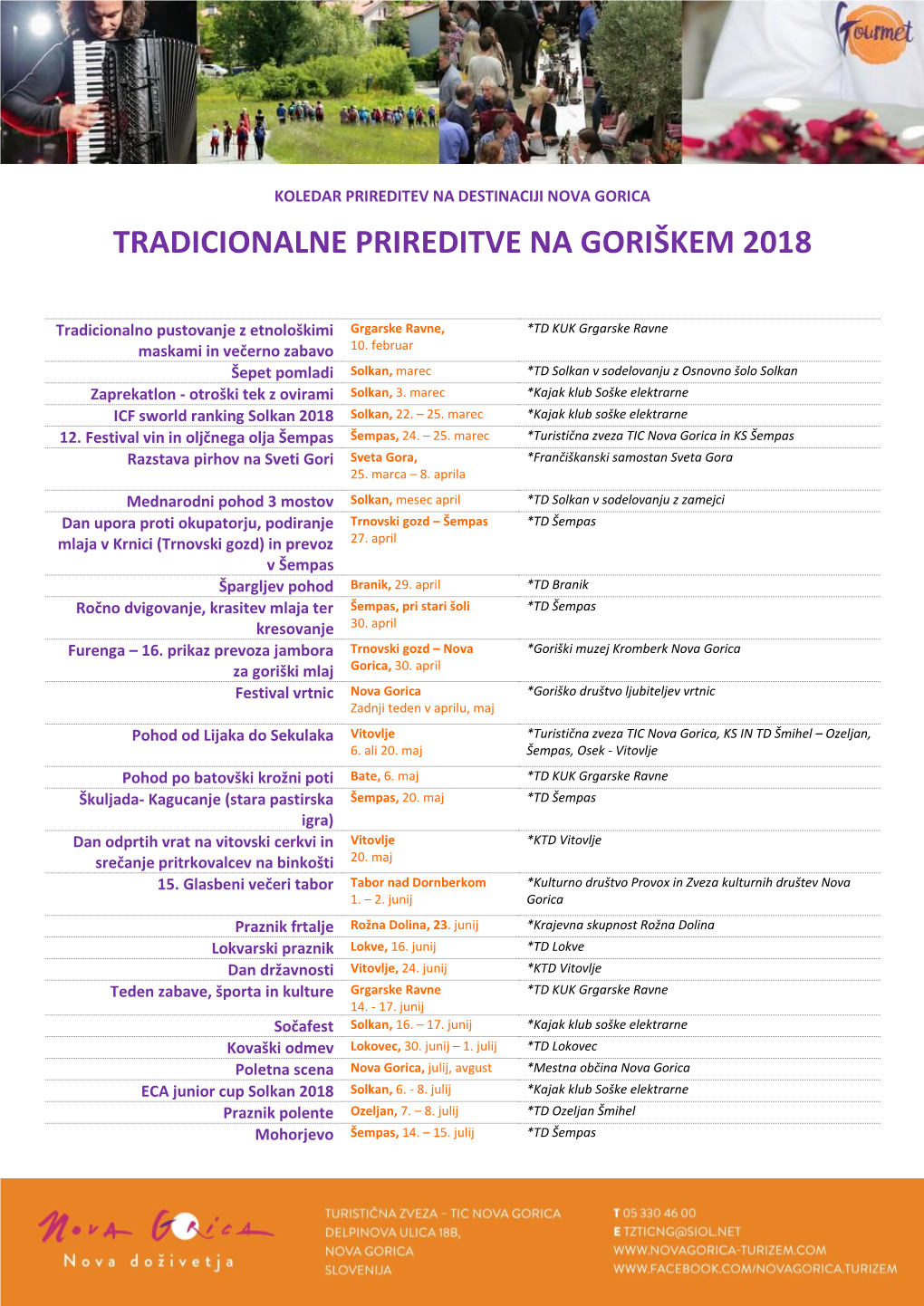 Tradicionalne Prireditve Na Goriškem 2018