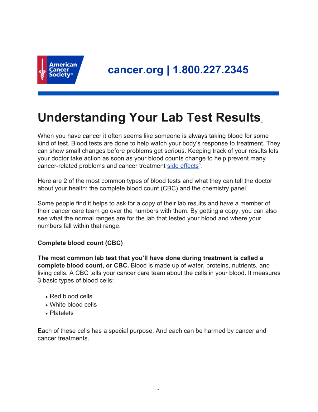 Understanding Your Lab Test Results