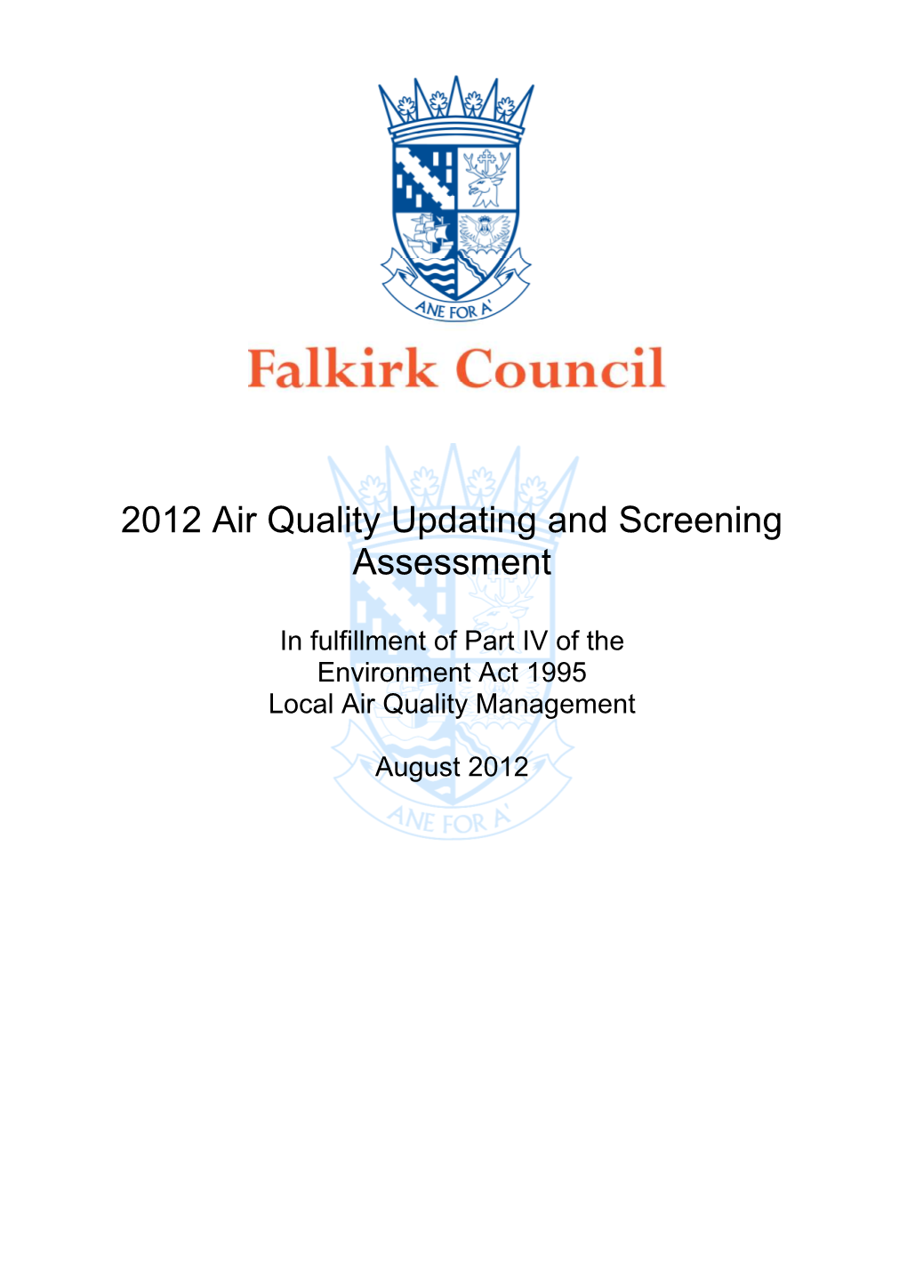2012 Air Quality Updating and Screening Assessment