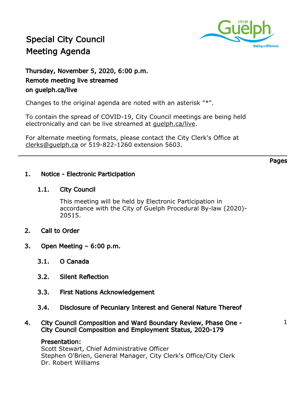 Guelph City Council Agenda Package