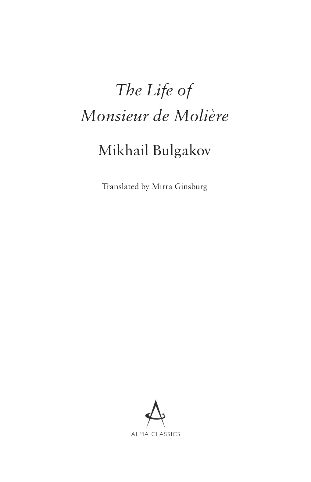 The Life of Monsieur De Molière