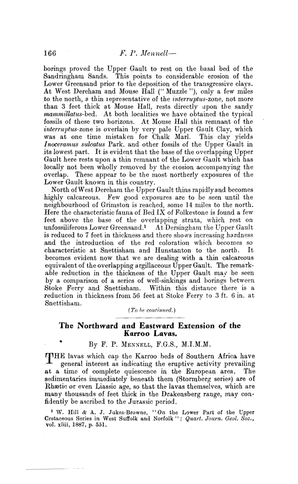 The Northward and Eastward Extension of the Karroo Lavas