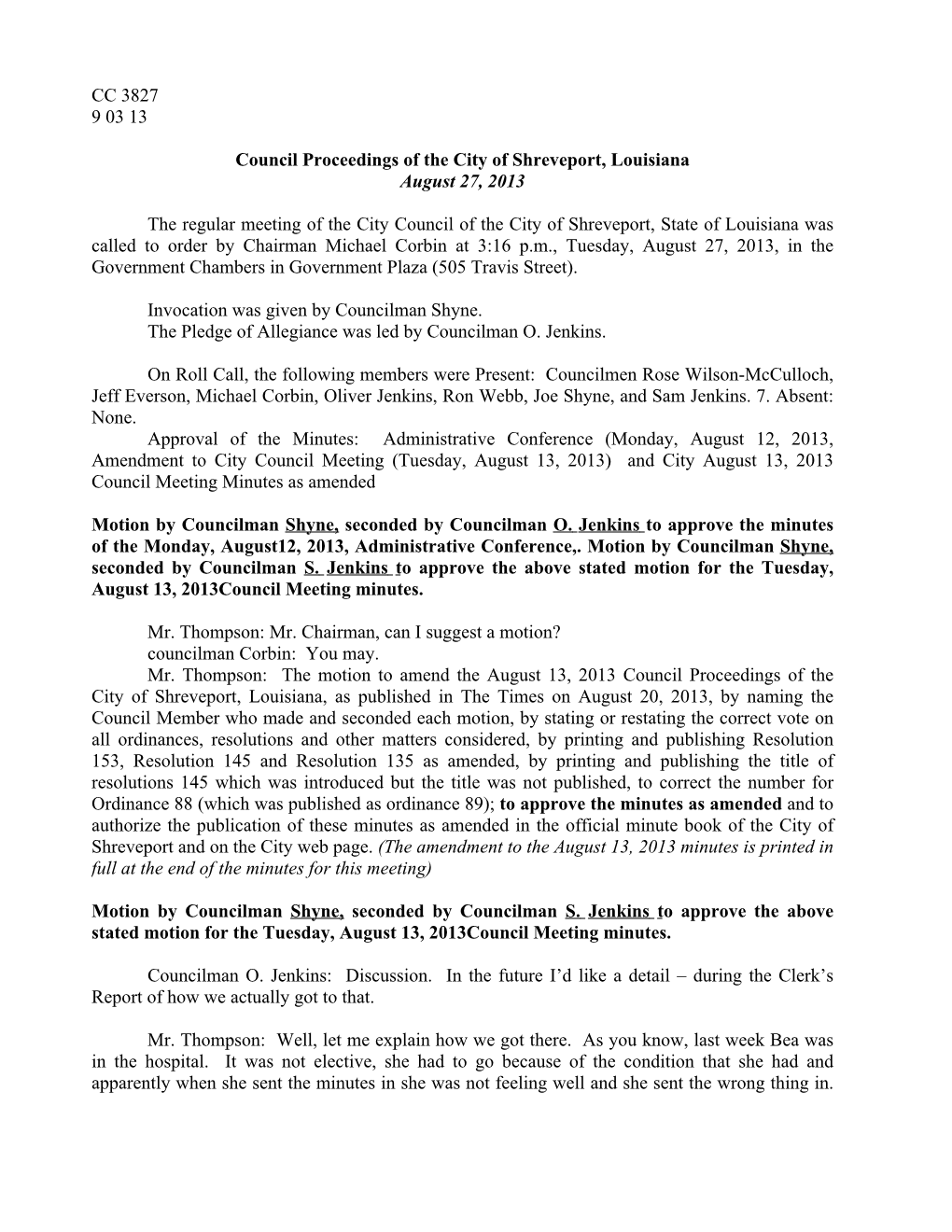 CC 3827 9 03 13 Council Proceedings of the City Of