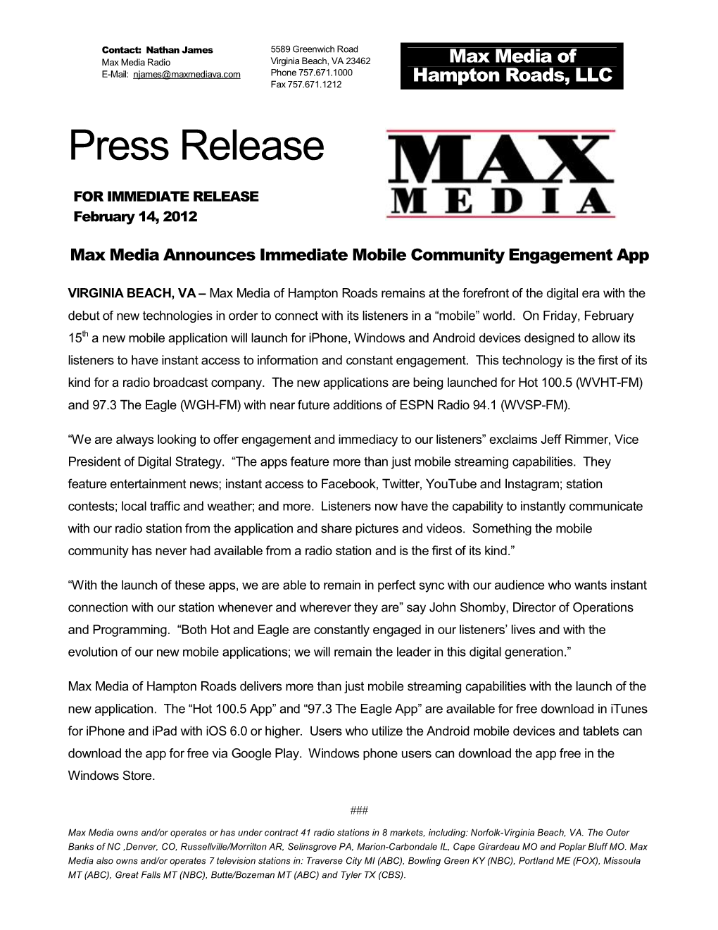 Max Media Hampton Roads