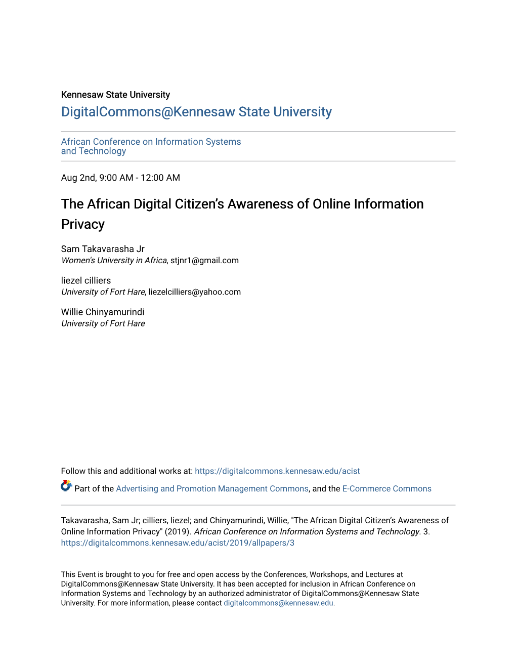 The African Digital Citizen's Awareness of Online Information