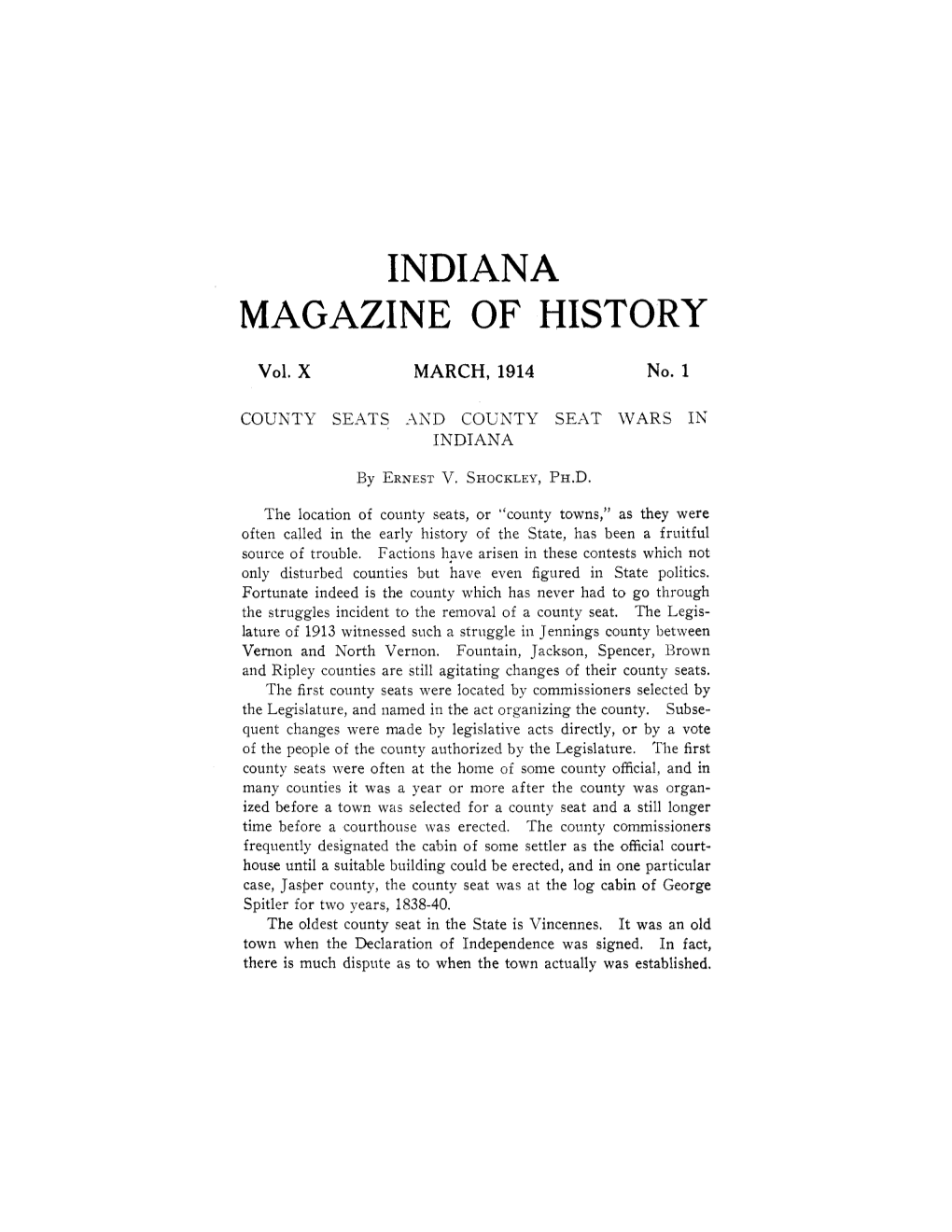 Indiana Magazine of History