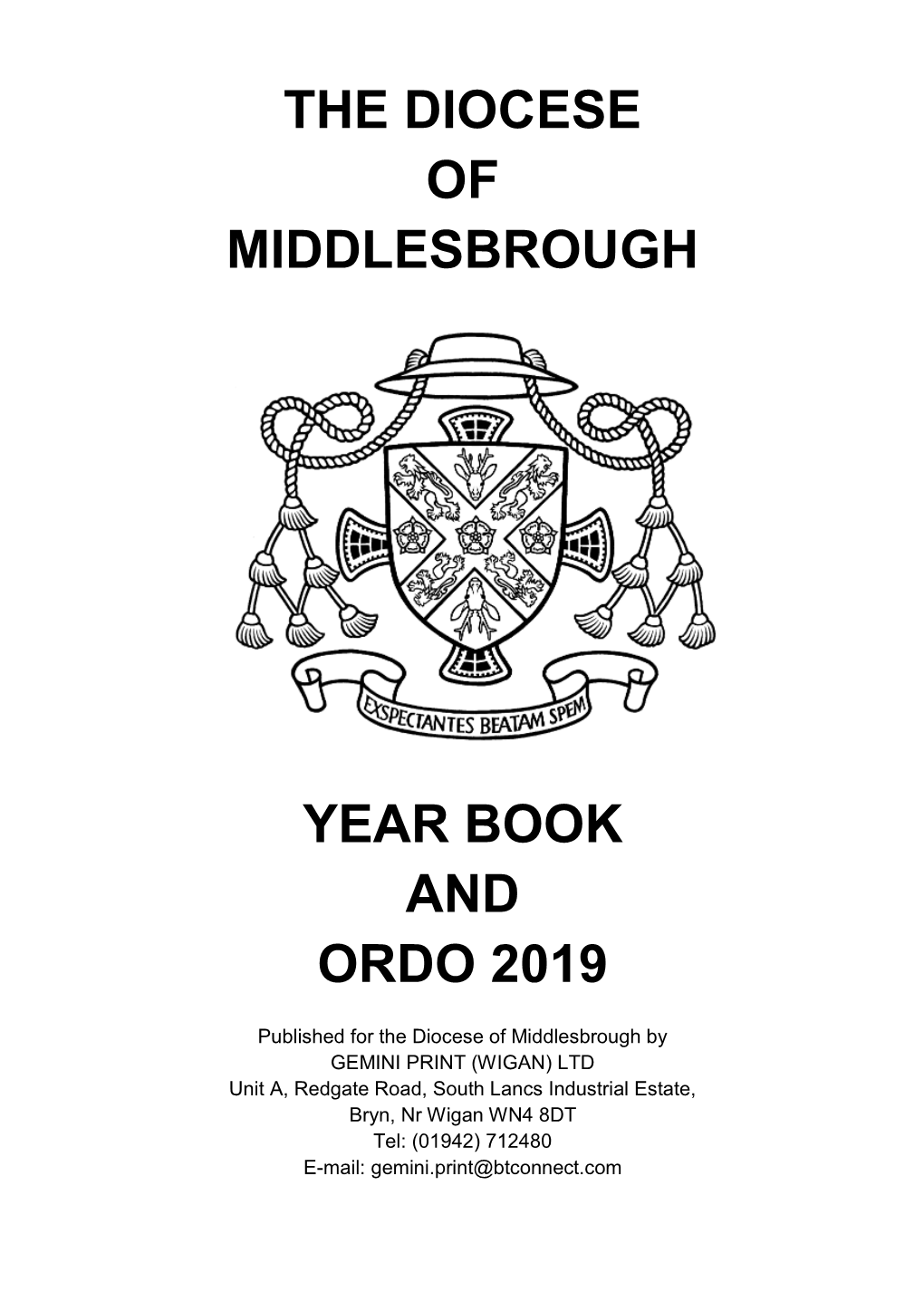 The Diocese of Middlesbrough Year Book and Ordo 2019