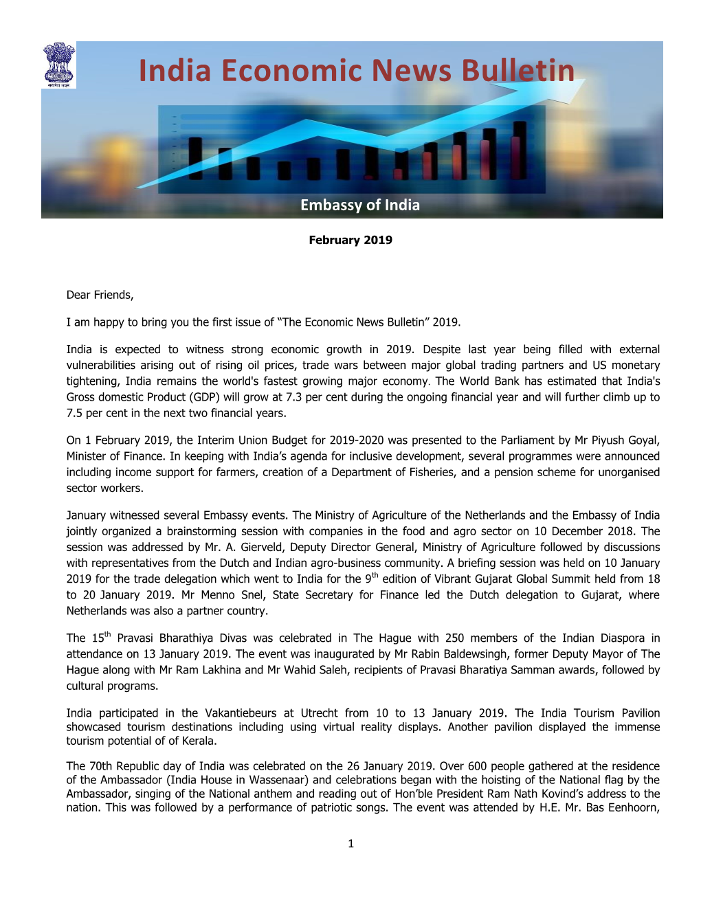 India Economic Newsletter February 2019