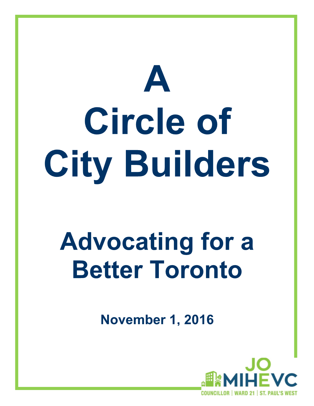 Advocating for a Better Toronto
