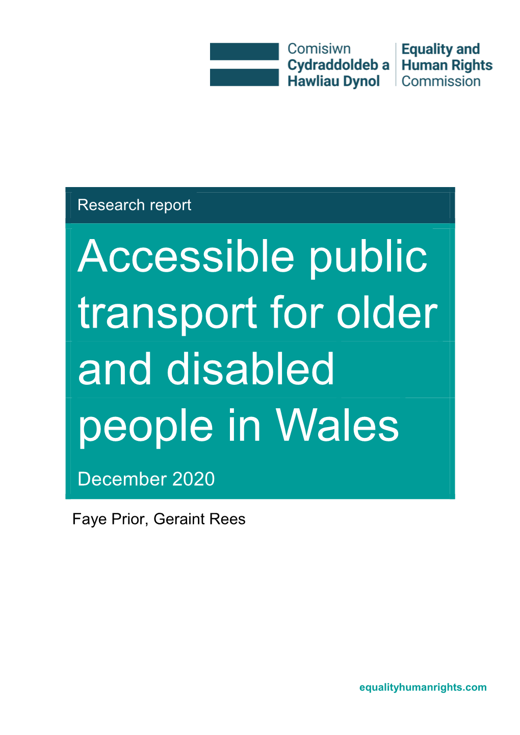 Accessible Public Transport for Older and Disabled People in Wales December 2020