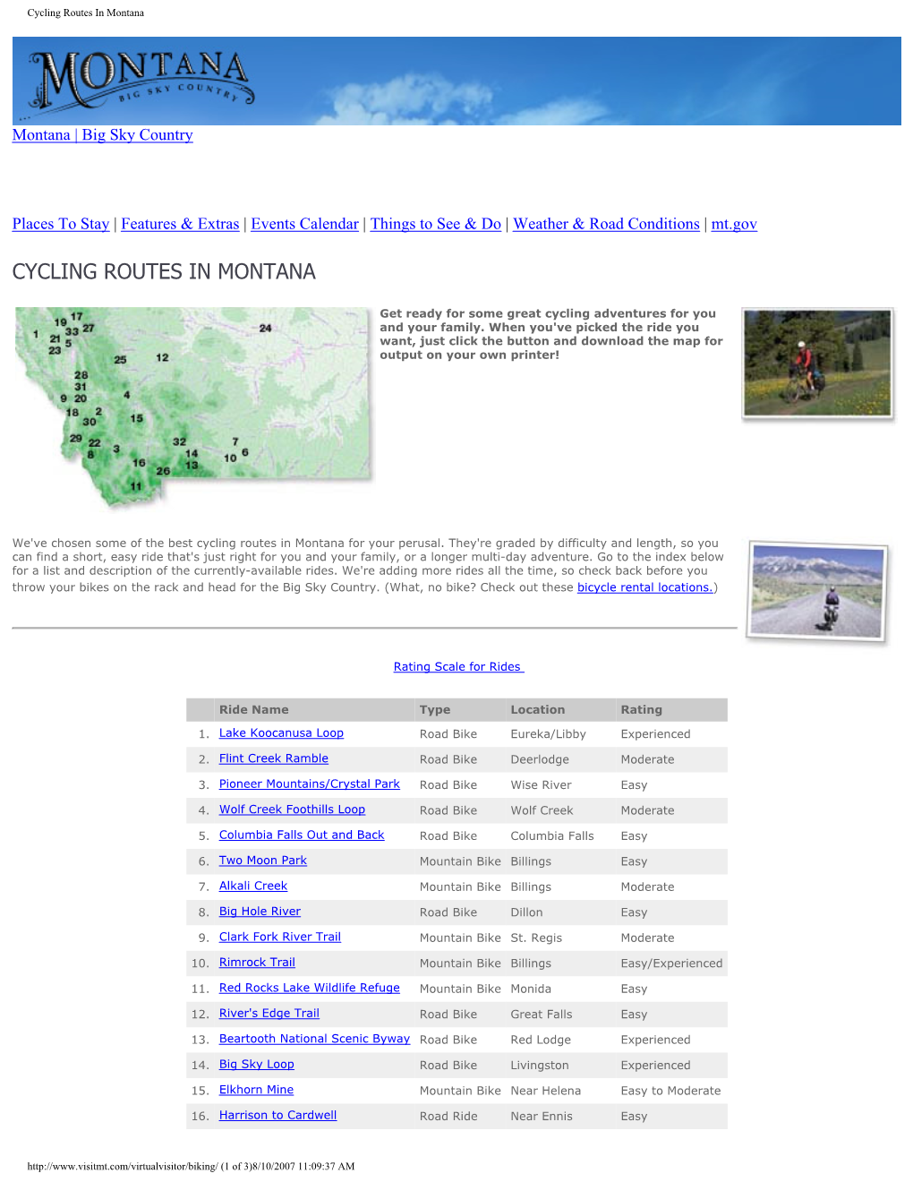 Cycling Routes in Montana