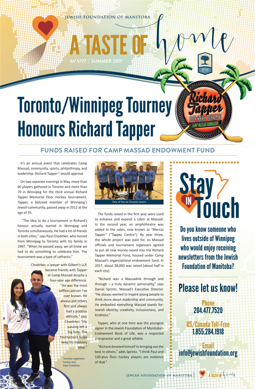 Toronto/Winnipeg Tourney Honours Richard Tapper