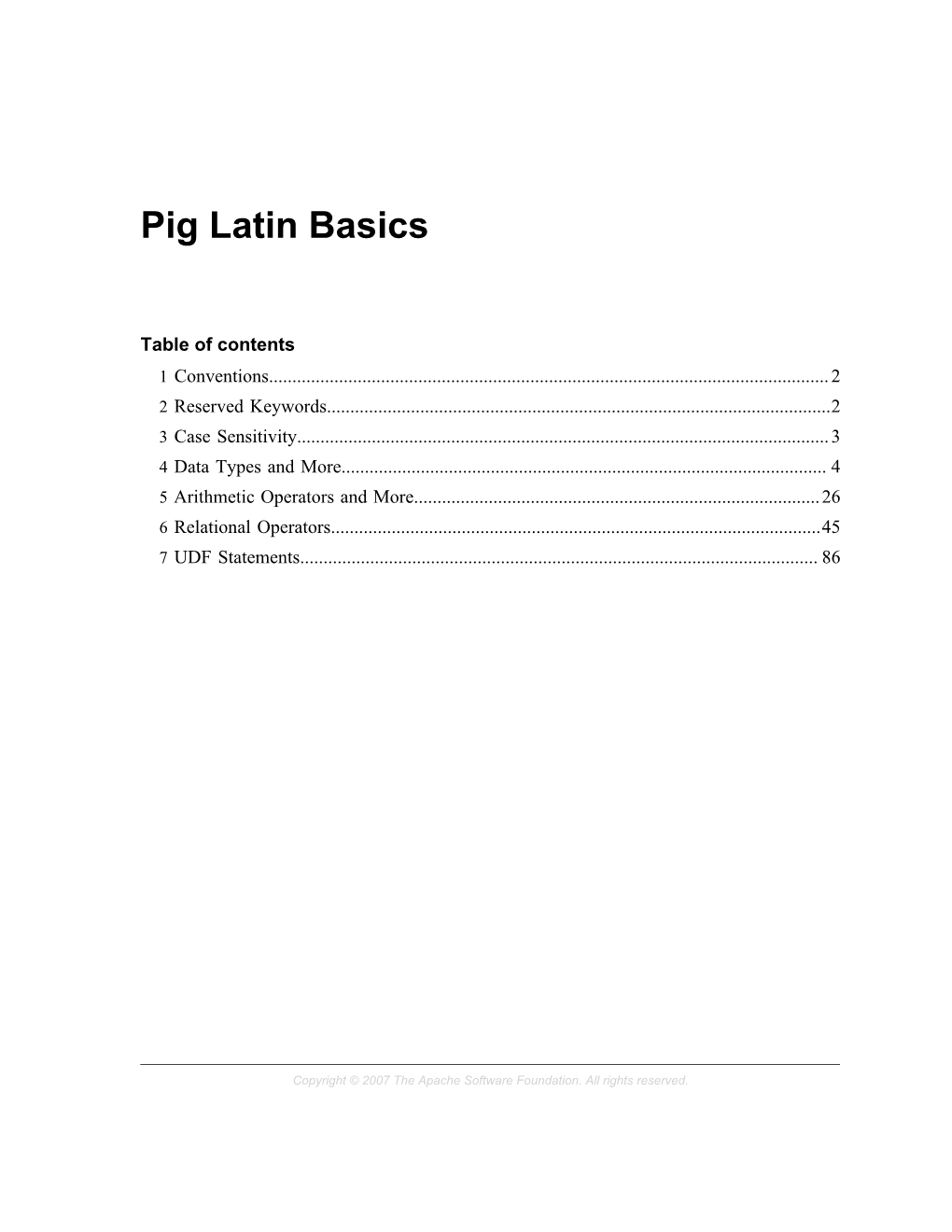 Pig Latin Basics