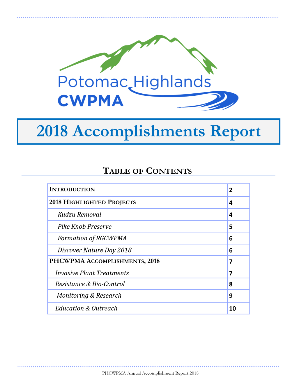 2018 Accomplishments Report