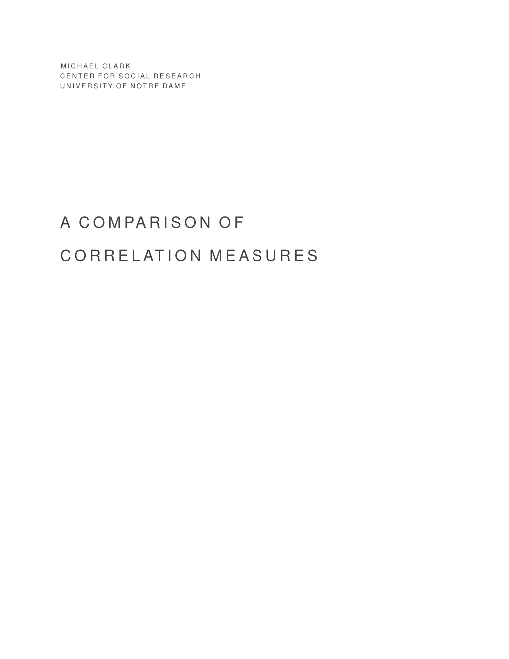 A Comparison of Correlation Measures