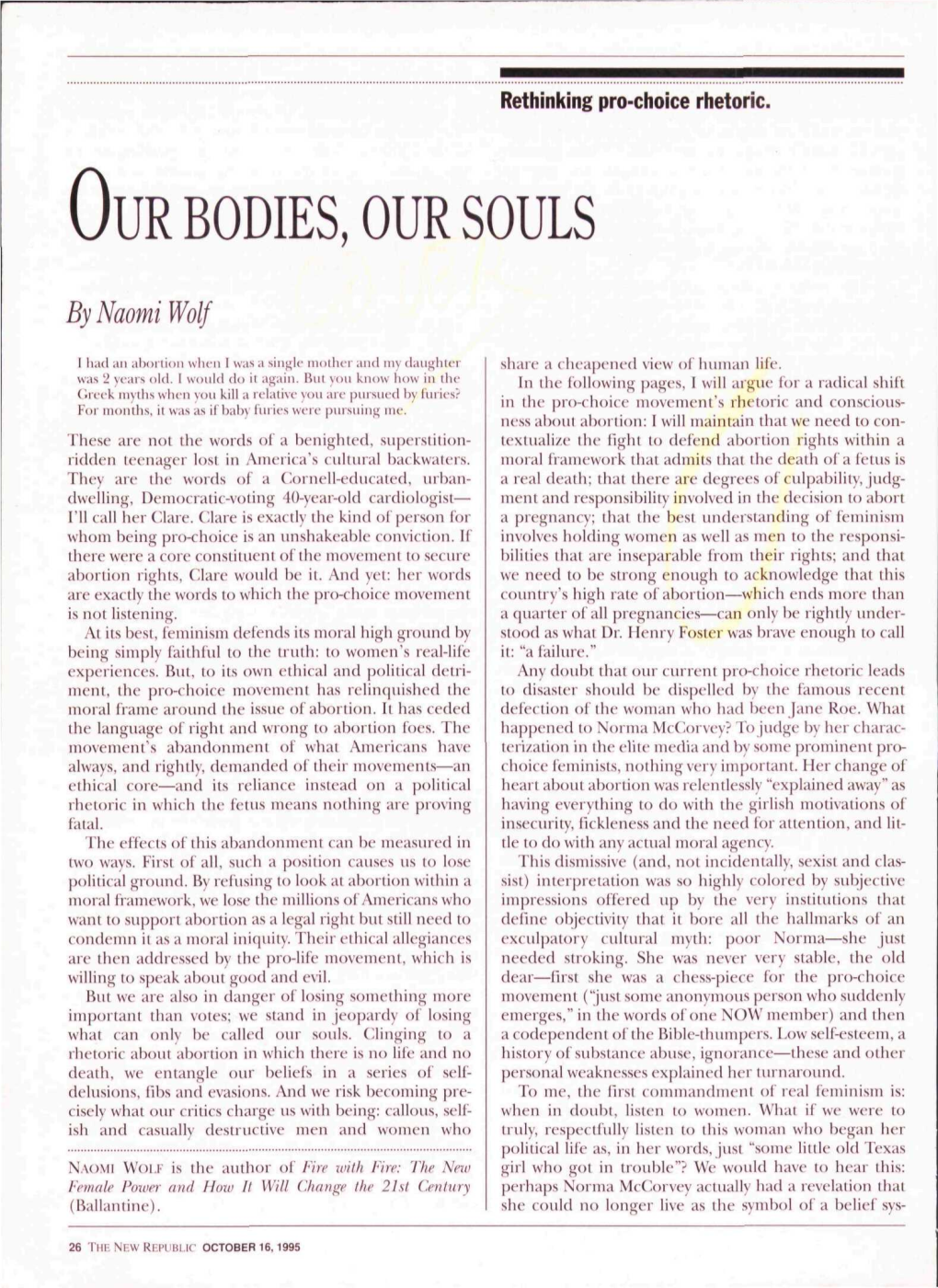 Our Bodies, Our Souls