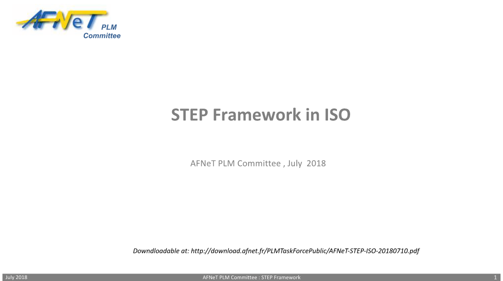 STEP Framework in ISO