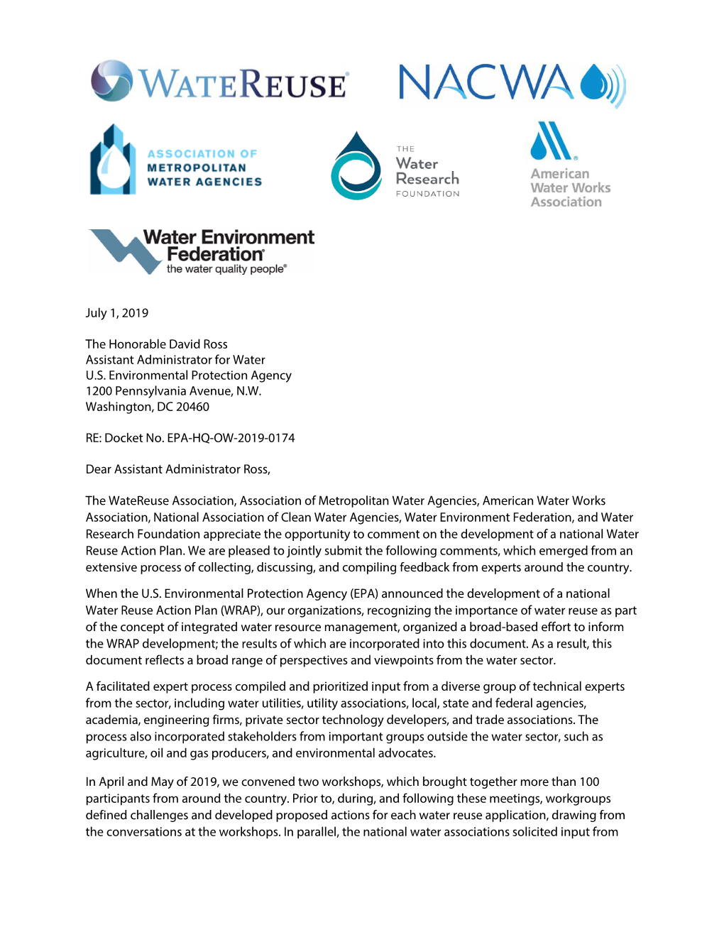 Joint Water Sector Comments
