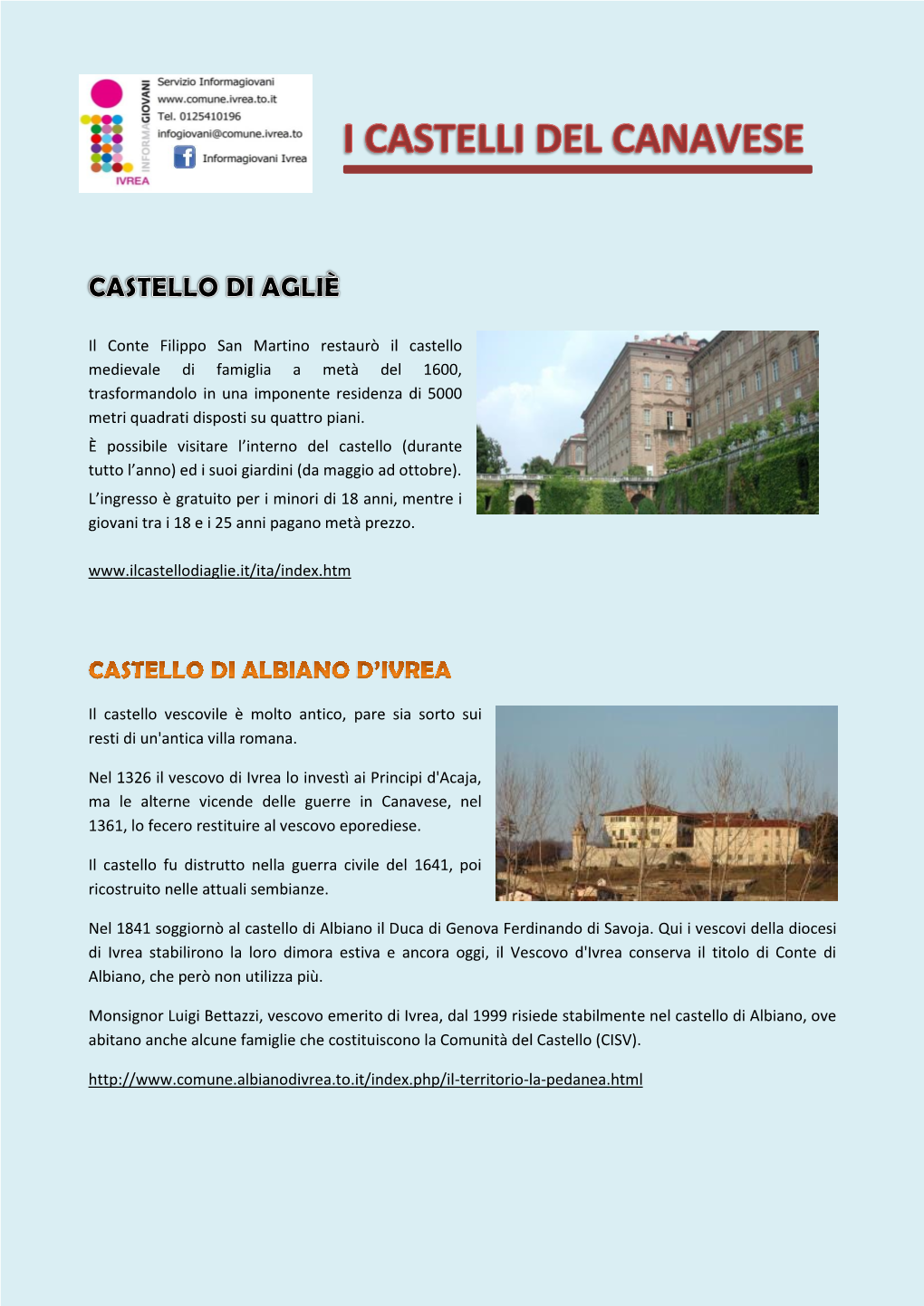 Brochure I Castelli Del Canavese