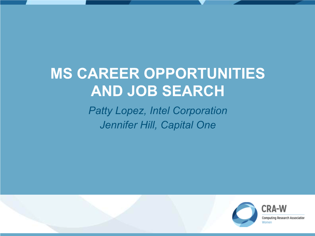 Ms Career Opportunities and Job Search