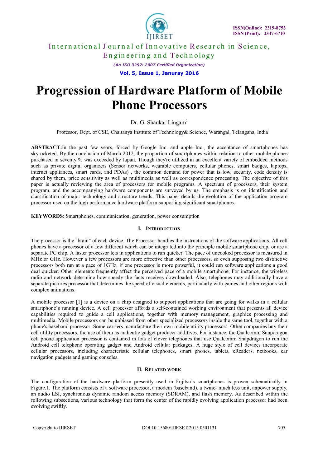 Progression of Hardware Platform of Mobile Phone Processors