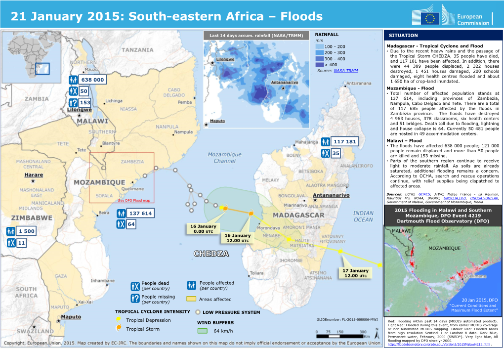 21 January 2015: South-Eastern Africa – Floods