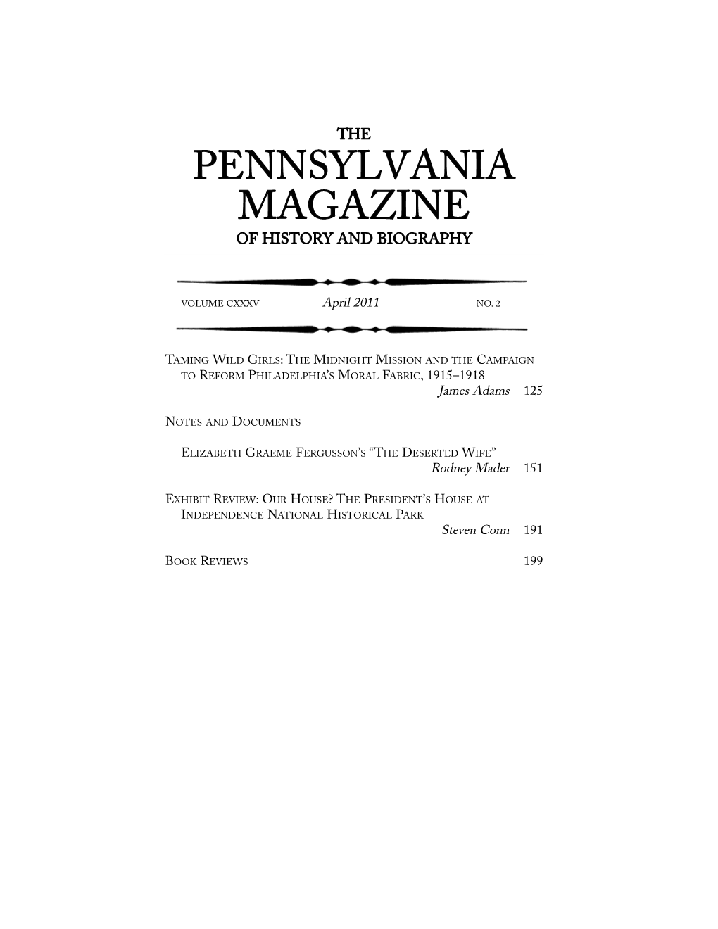 The Pennsylvania Magazine of History and Biography