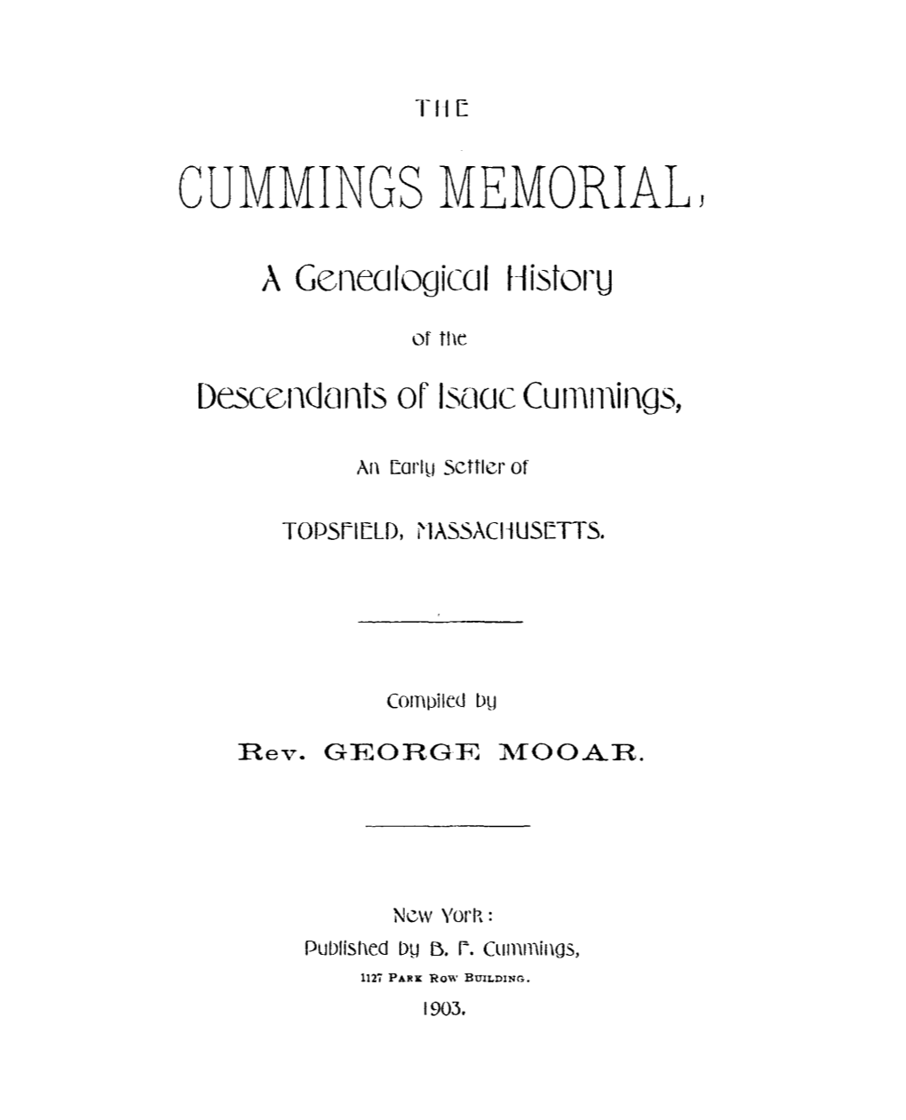 Cummings Memorial J